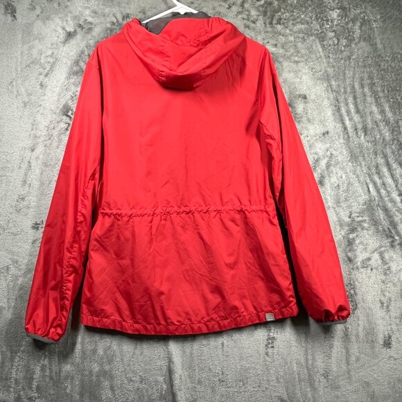 Bench Windbreaker Jacket Womens XL Red Lightweight Hooded Packable Performance - Picture 7 of 14